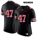 Women's NCAA Ohio State Buckeyes Justin Hilliard #47 College Stitched No Name Authentic Nike Red Number Black Football Jersey XX20D57XD